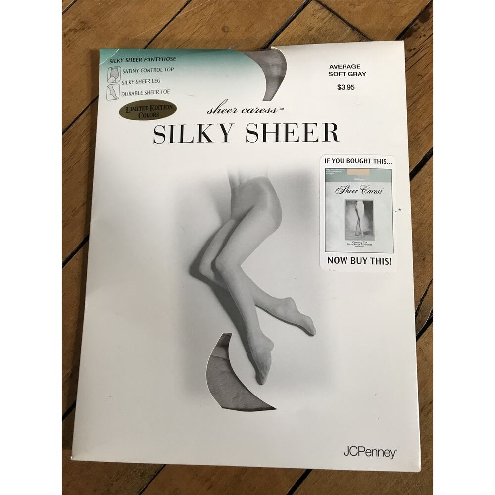 sheer caress pantyhose limited edition average soft‎ gray new